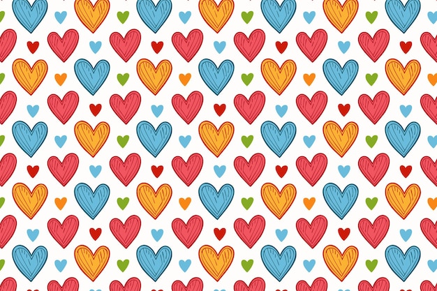 Diseño de fondo de patrón de corazón geométrico abstracto