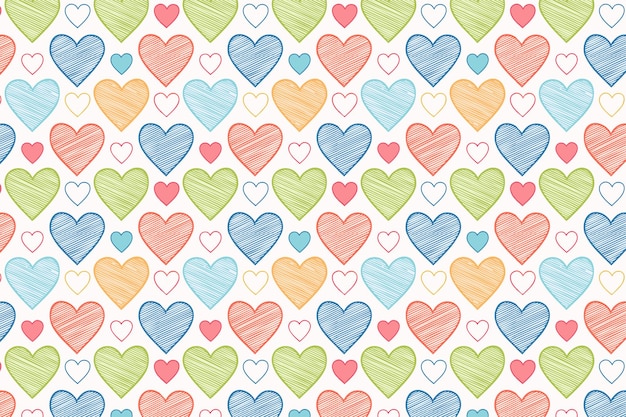 Diseño de fondo de patrón de corazón geométrico abstracto