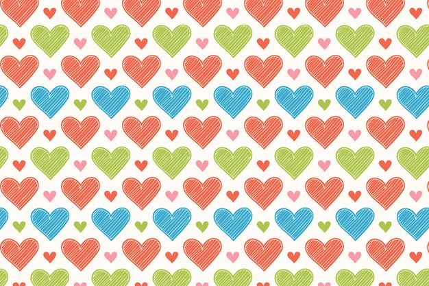 Diseño de fondo de patrón de corazón geométrico abstracto