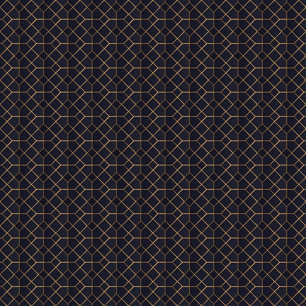 Diseño de fondo de patrón cuadrado dorado y azul de lujo