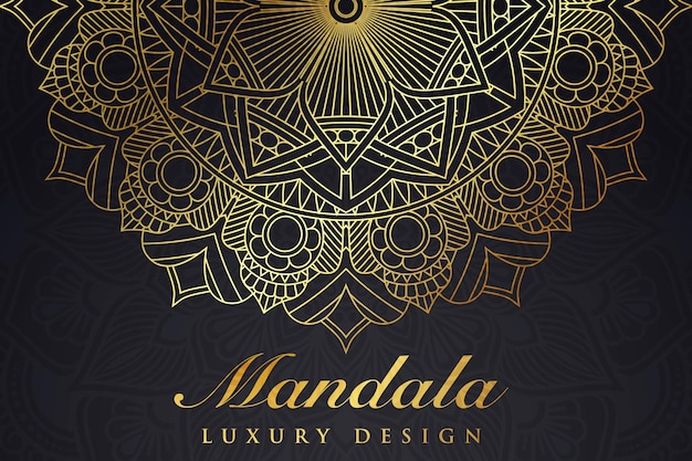 Vector diseño de fondo de patrón decorativo de lujo diseño de patrón de mandala retro