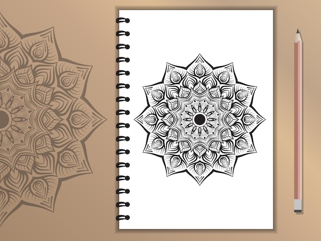 Vector diseño de fondo de patrón decorativo de un mandala étnico