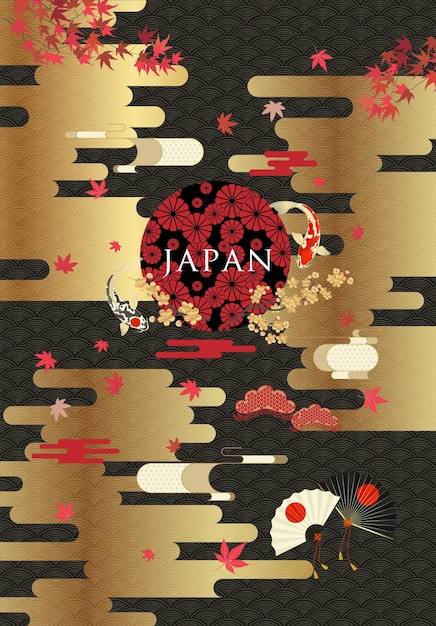 Vector diseño de fondo de patrón de estilo japonés moderno