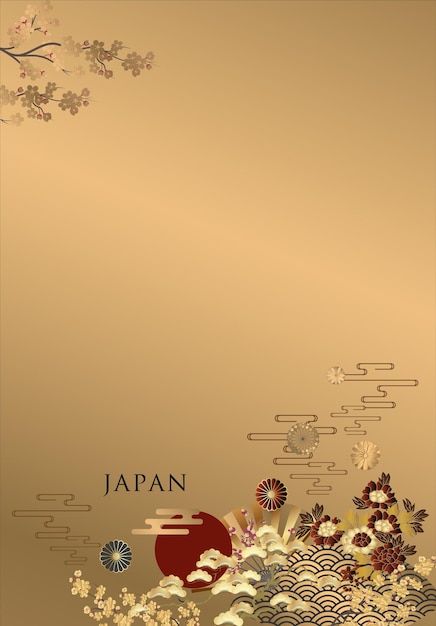 Diseño de fondo de patrón de estilo japonés tradicional