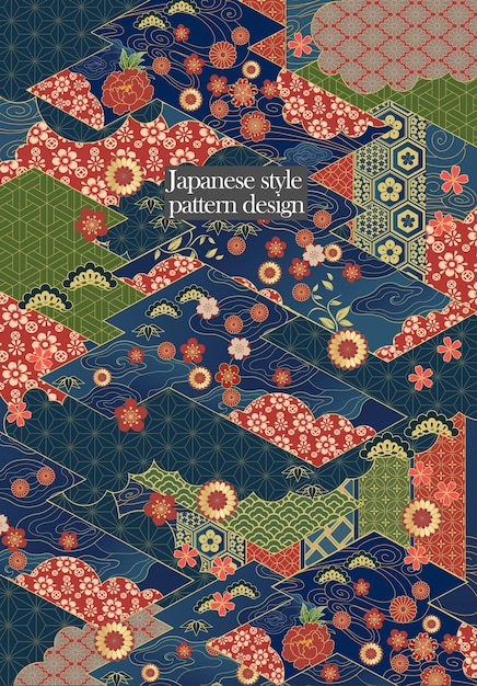 Diseño de fondo de patrón de estilo japonés