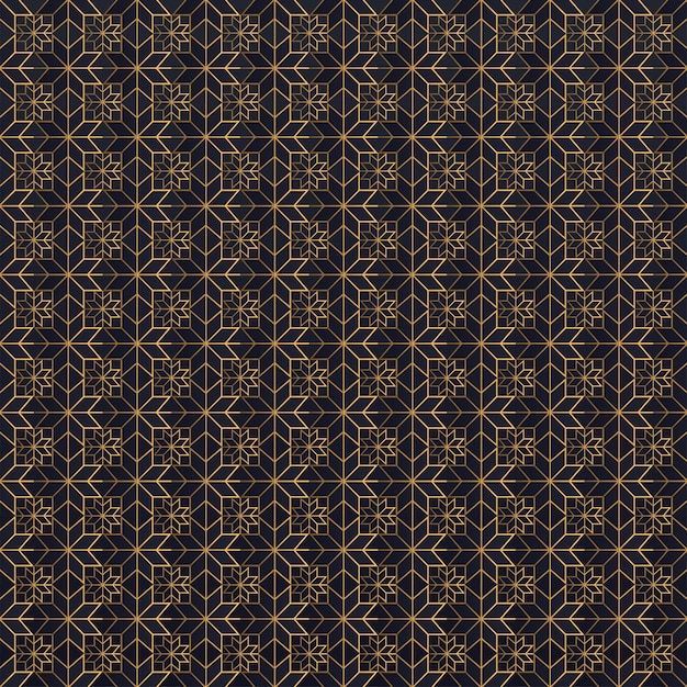 Diseño de fondo de patrón de estrellas doradas y azules de lujo