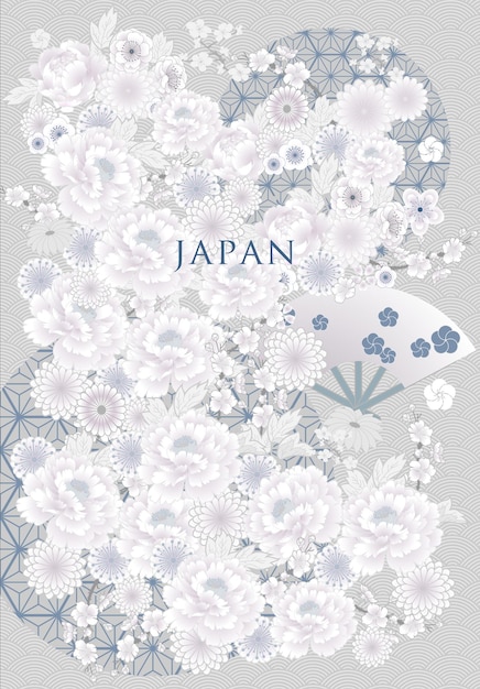 Diseño de fondo de patrón floral japonés tradicional