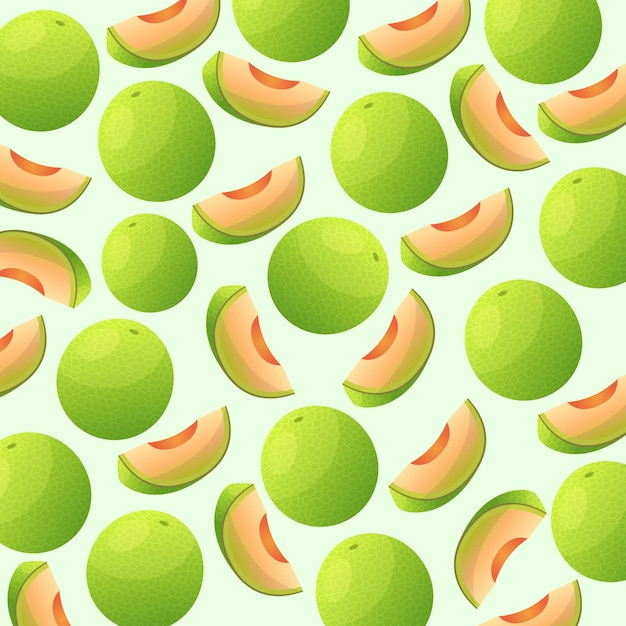 Diseño de fondo con patrón de fruta de melón