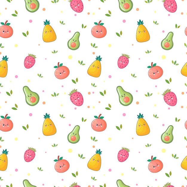 diseño de fondo de patrón de fruta de vector