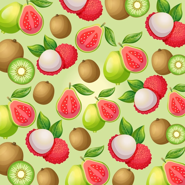 Vector diseño de fondo con patrón de fruta