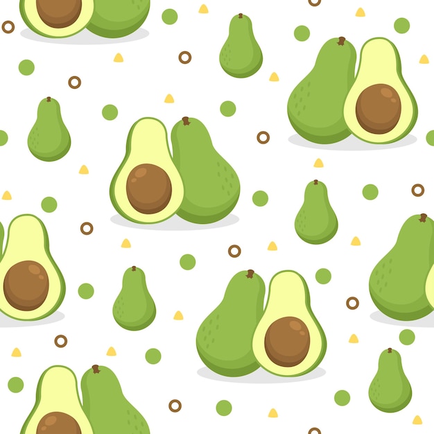 Diseño de fondo de patrón de frutas de aguacate