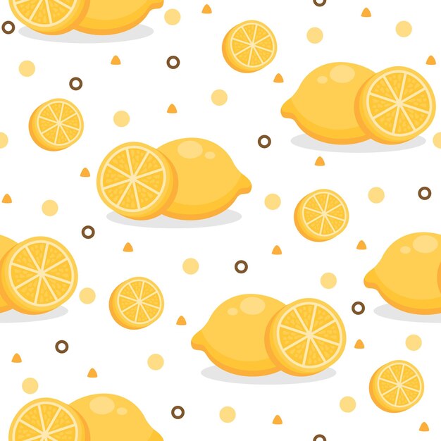 Diseño de fondo de patrón de frutas de limón