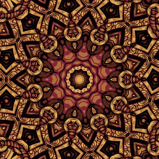 Vector diseño de fondo de patrón de mandala adornado floral colorido