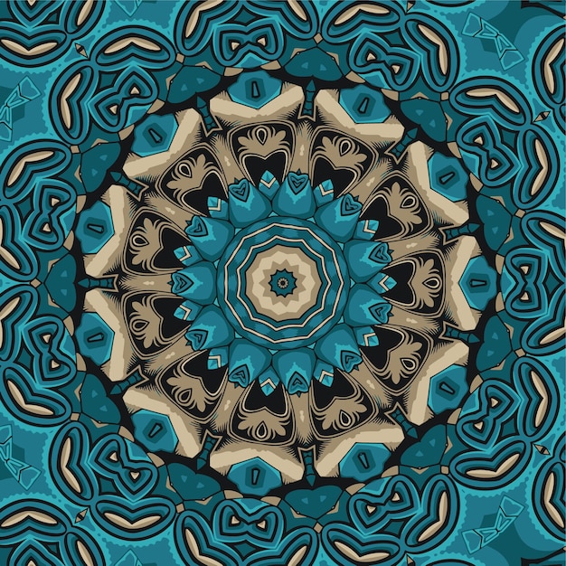 Diseño de fondo de patrón de mandala adornado floral repetitivo colorido