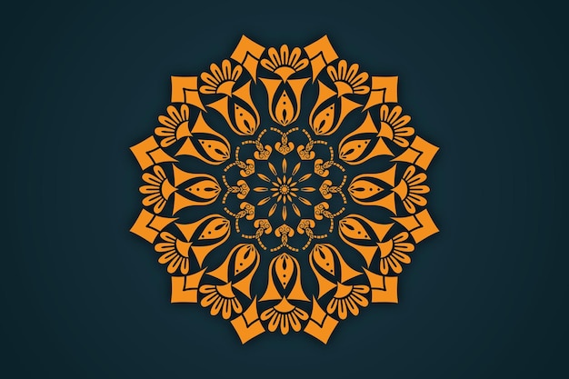 Diseño de fondo de patrón de mandala con estilo árabe étnico