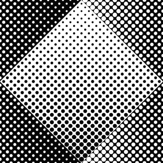 Diseño de fondo de patrón de puntos sin costuras abstracto en blanco y negro