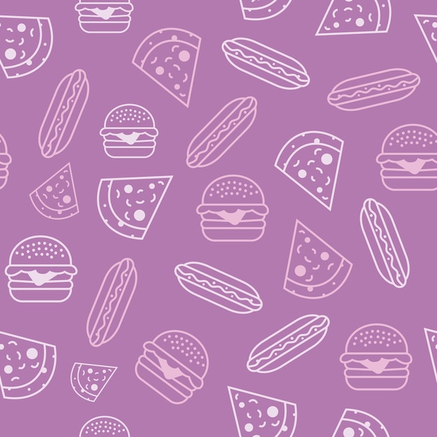 Diseño de fondo de patrón de superficie de repetición texturizada de comida rápida marrón vectorial. Ideal para proyectos de alimentos.