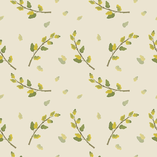 Diseño de fondo de patrones sin fisuras con acuarela de hojas verdes pintadas