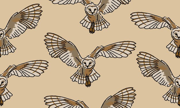 diseño de fondo de patrones sin fisuras de buho