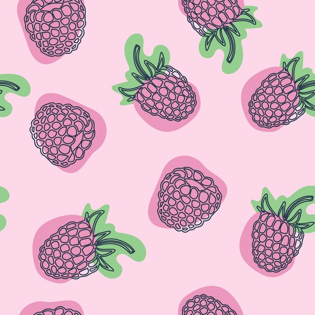Diseño de fondo de patrones sin fisuras de frambuesa Mejor para papel de regalo