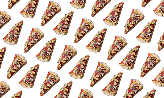 diseño de fondo de patrones sin fisuras de pizza