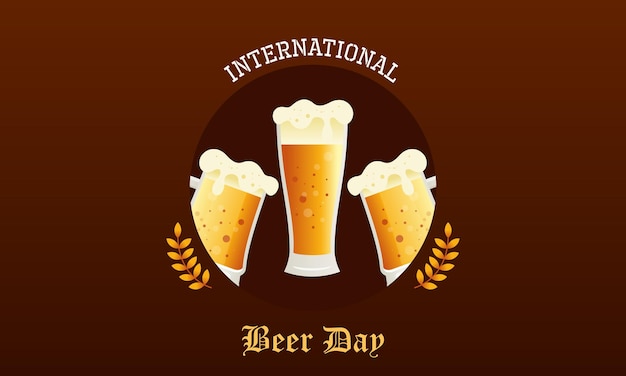 Diseño de fondo plano celebrando el festival internacional del día de la cerveza