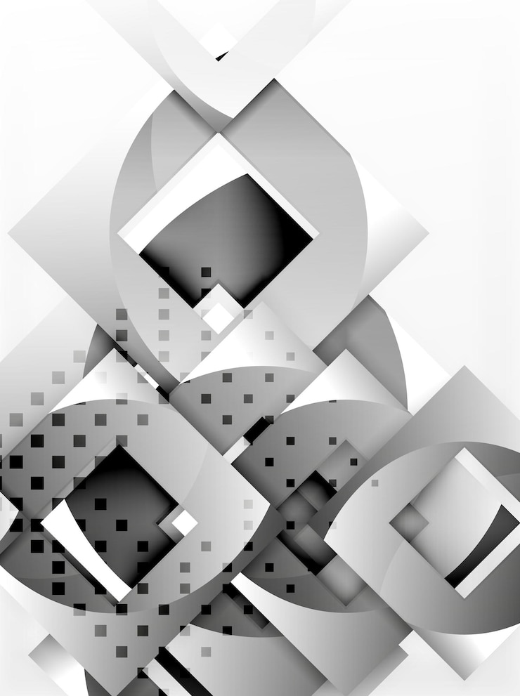 Vector diseño de fondo de plantilla cuadrada de colores blanco y negro vectorial