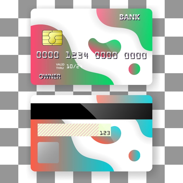 Vector diseño de fondo de plantilla de tarjeta de crédito bancario limpio blanco