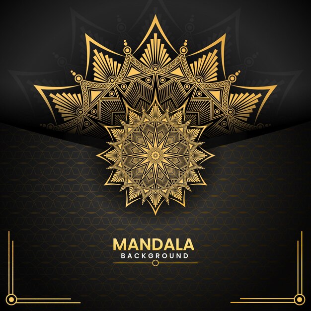 Diseño de fondo premium de oro mandala islámico floral ornamental de lujo Vector Premium