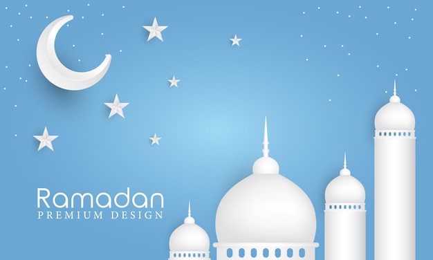 Diseño De Fondo Ramadán Kareem Tarjeta Felicitación Banner Cartel Ilustración Vectorial