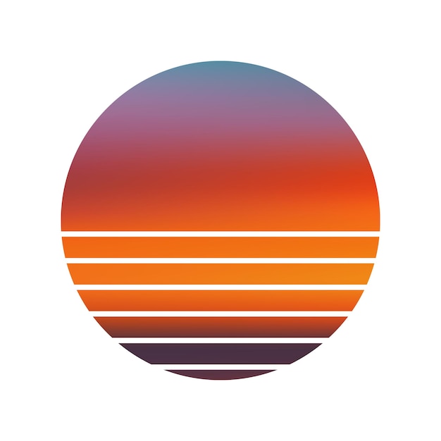 Diseño de fondo rayado al atardecer