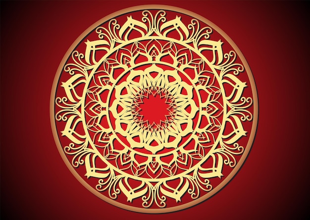 un diseño en un fondo rojo con un diseño que dice mandalas
