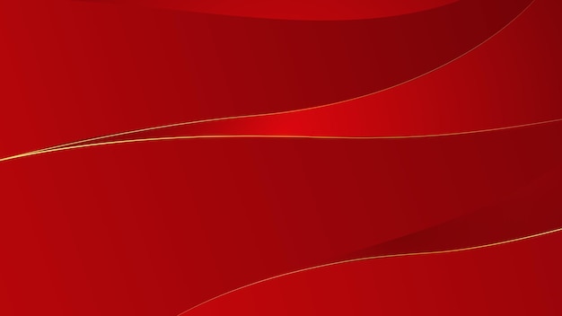 Diseño de fondo rojo con lujosos elementos de efecto línea de fondo dorado diseño vectorial moderno