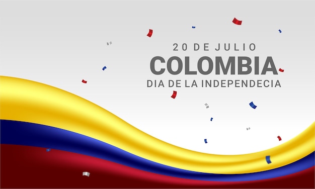 Vector diseño de fondo de saludo del día de colombia