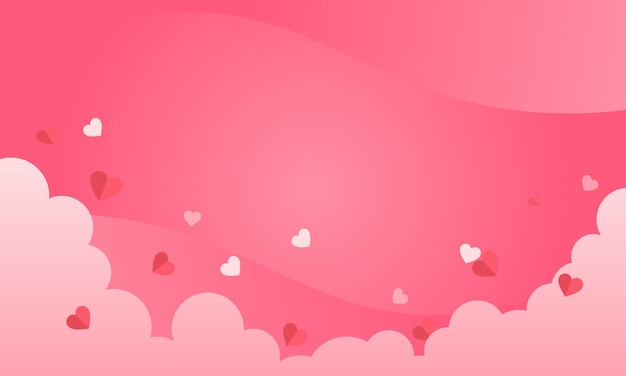 Diseño de fondo de San Valentín con nube y corazón