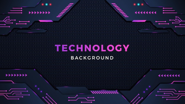 Diseño de fondo de tecnología digital con formas coloridas y efectos de luz