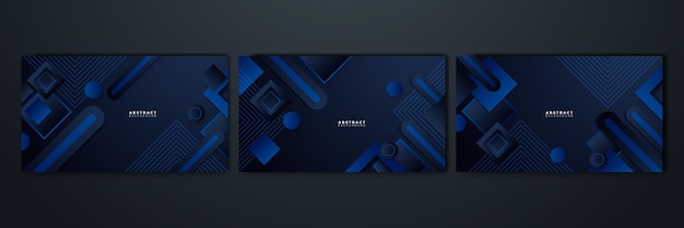 Diseño de fondo de tecnología moderna abstracta de colores azul y negro plantilla web de fondo de patrón de banner de diseño de presentación gráfica abstracta de vector