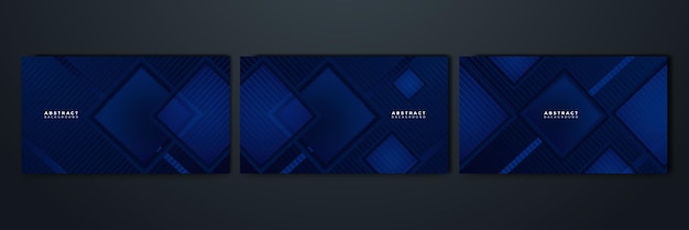 Diseño de fondo de tecnología moderna abstracta de formas geométricas azules y negras Plantilla web de fondo de patrón de banner de diseño de presentación gráfica abstracta de vector