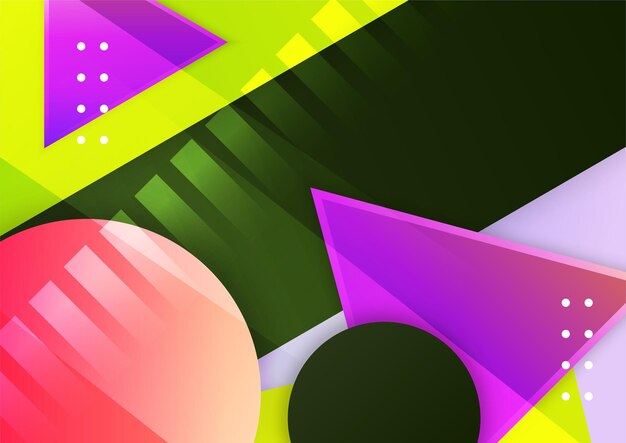 Diseño de fondo tecnológico con formas geométricas coloridas Fondo vectorial geométrico abstracto
