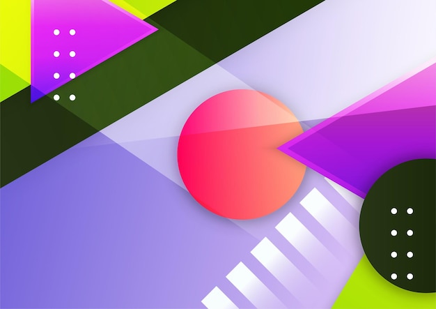 Diseño de fondo tecnológico con formas geométricas coloridas Fondo vectorial geométrico abstracto