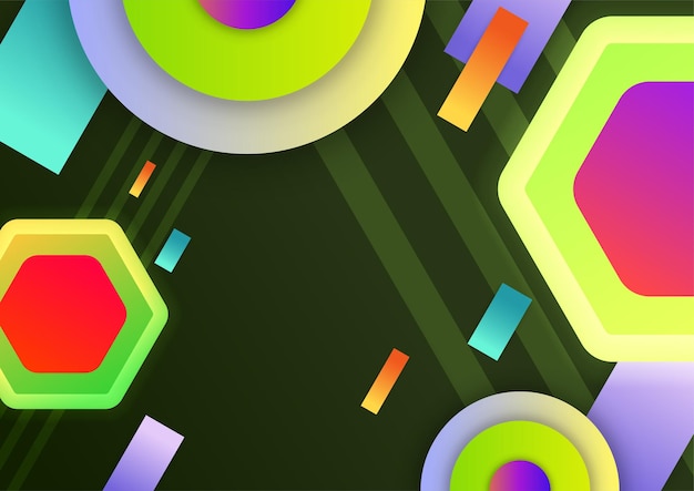 Diseño de fondo tecnológico con formas geométricas coloridas Fondo vectorial geométrico abstracto