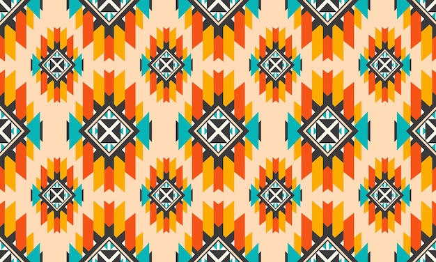 Diseño de fondo tradicional de vector de patrones sin fisuras étnicas orientales para alfombras, fondos de pantalla, ropa, envoltura, batik, tela, estilo de bordado de ilustración vectorial.