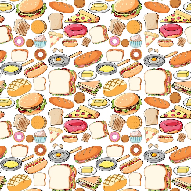 Vector diseño de fondo transparente con comida diferente