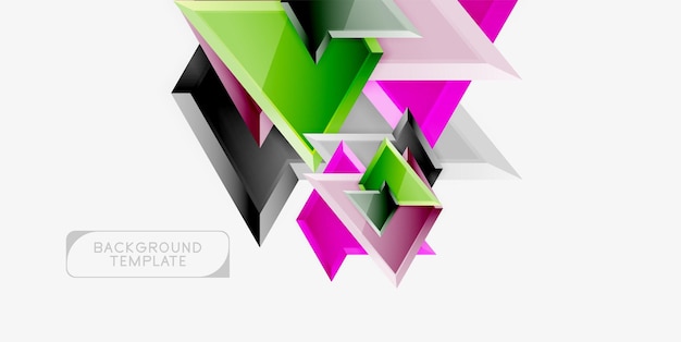 Diseño de fondo triangular bajo poli triángulos multicolores vector