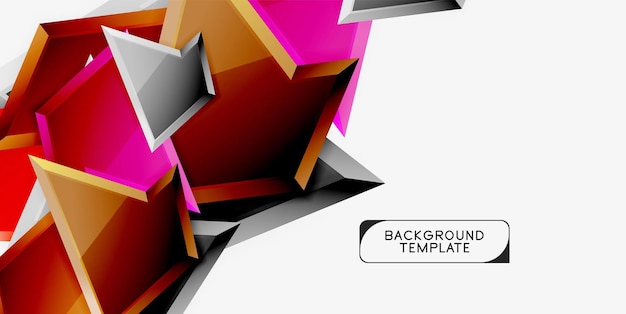 Diseño de fondo triangular bajo poli triángulos multicolores vector