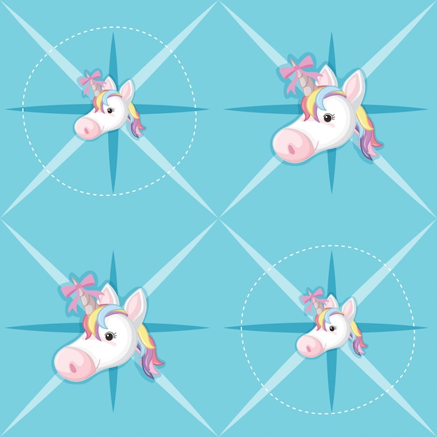 Diseño de fondo con unicornio en azul