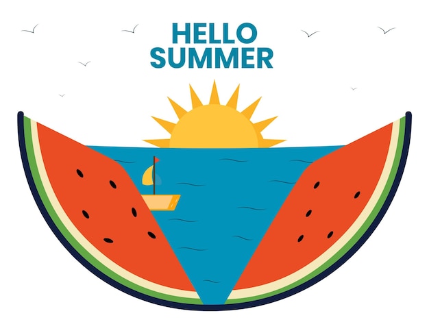 Diseño de fondo de vacaciones de verano con ilustración vectorial de viajes
