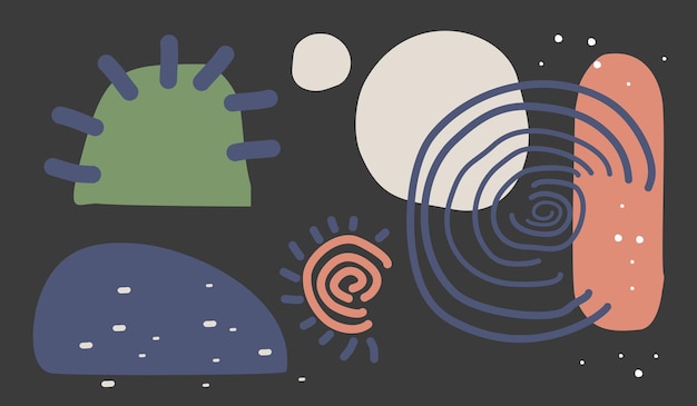 Diseño de fondo de vector abstracto de varias formas redondas coloridas
