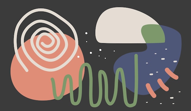 Diseño de fondo de vector abstracto de varias formas redondas coloridas