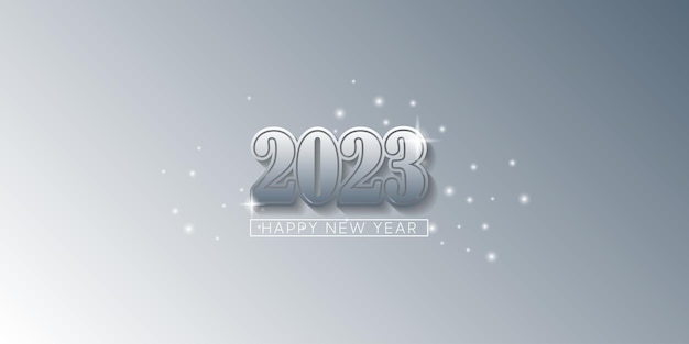 Diseño de fondo de vector de año nuevo 2023 con color gris